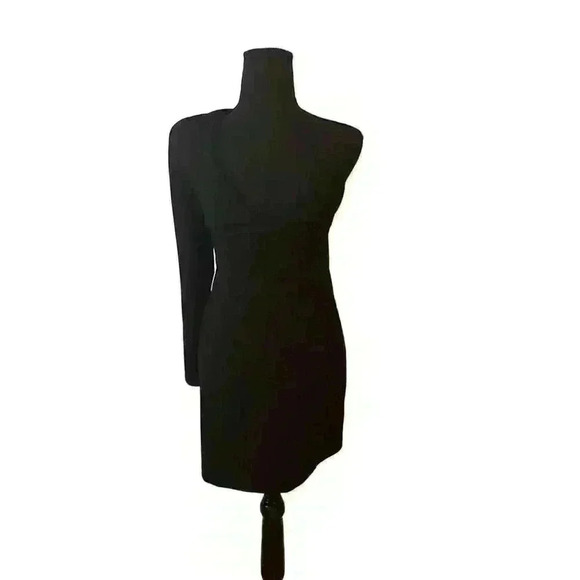 Sexy cold shoulder Express black with rhinestones emblements size 2 - Picture 2 of 9